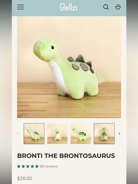 Bronti the brontosaurus plushie bellzi